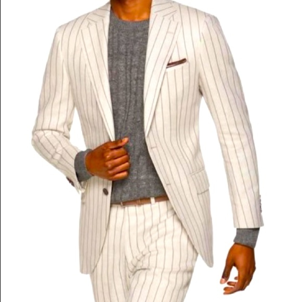 Suitsupply 32r Lazio in tan brown stripe